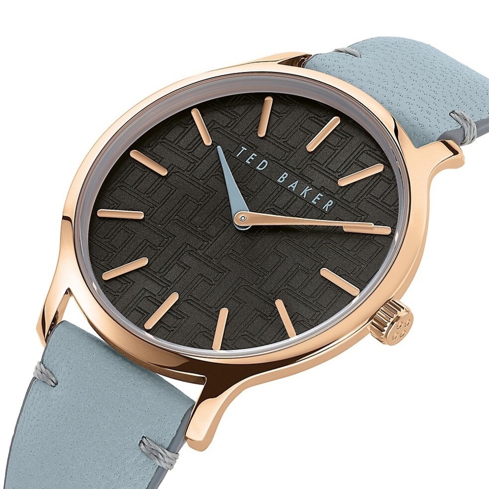 ❤️🔥❤️Ted Baker Poppiey Stainless Steel & Leather-Strap watch❤️🔥❤️